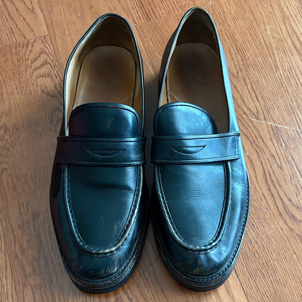 Saturdays New York City Black Leather Slip-Ons